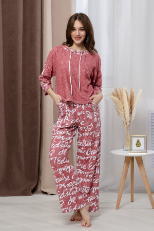 Женский костюм с брюками 8399 терракот
