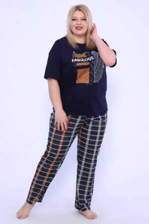 Женский костюм с брюками 001 синий