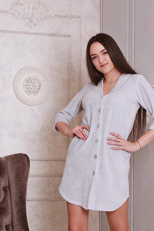 Халат Mangustino шалфей велюр 174561