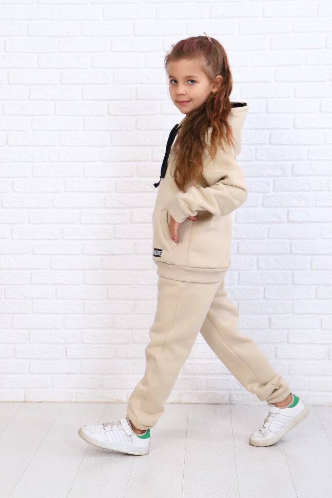 Костюм с брюками для девочки 61030 бежевый
