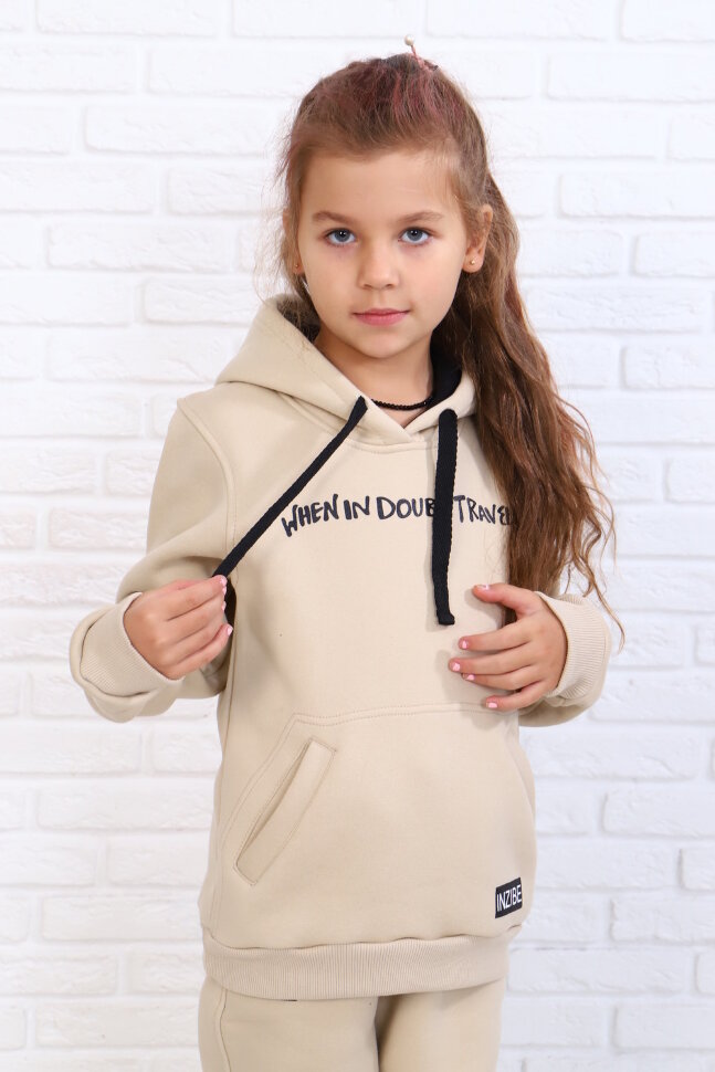 Костюм с брюками для девочки 61030 бежевый