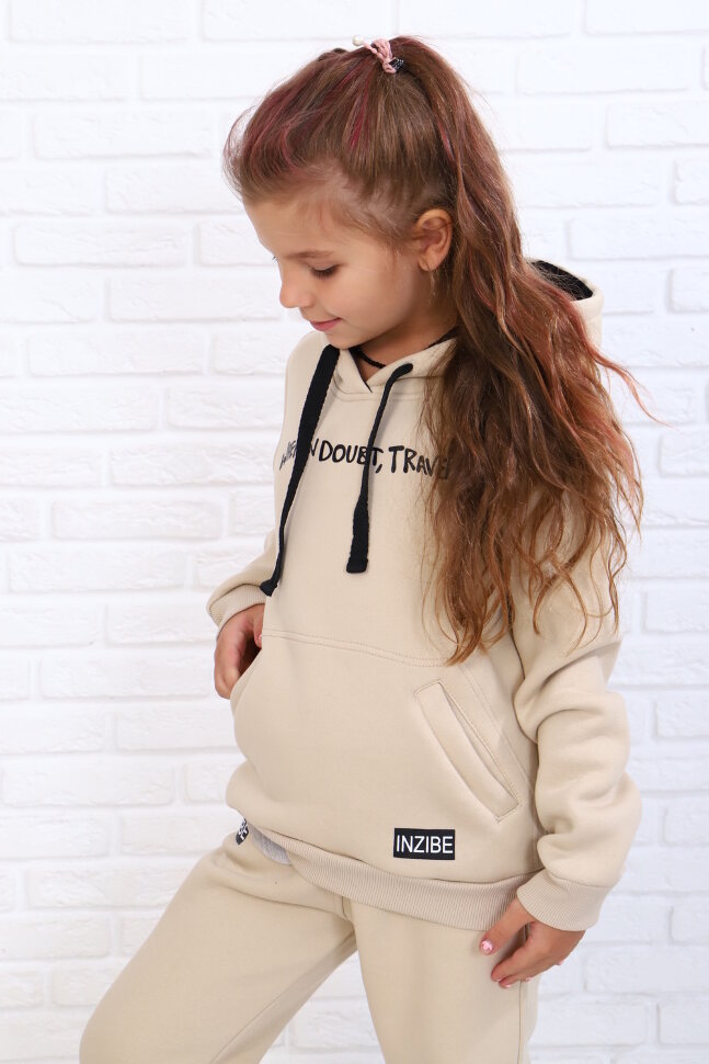 Костюм с брюками для девочки 61030 бежевый