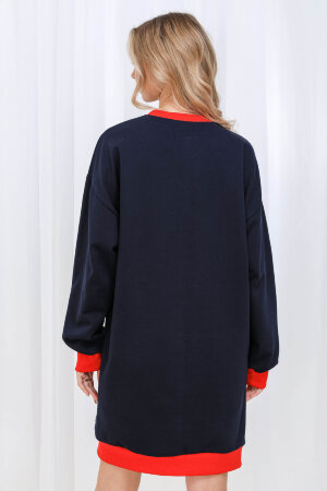 Женская толстовка-платье 21564 темно-синий