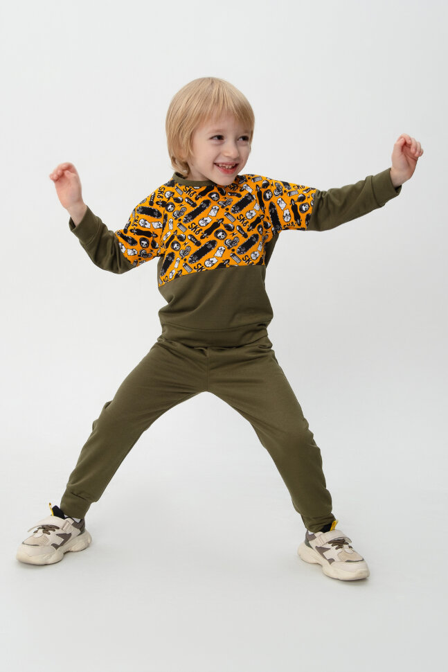 Костюм с брюками для мальчика Скейт хаки