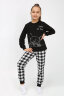 Детская пижама с брюками 92221 детская черный/черная клетка