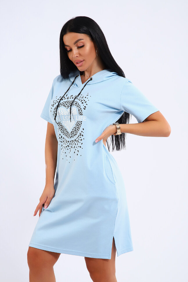 Платье женское ЕПЛ-1067 голубой
