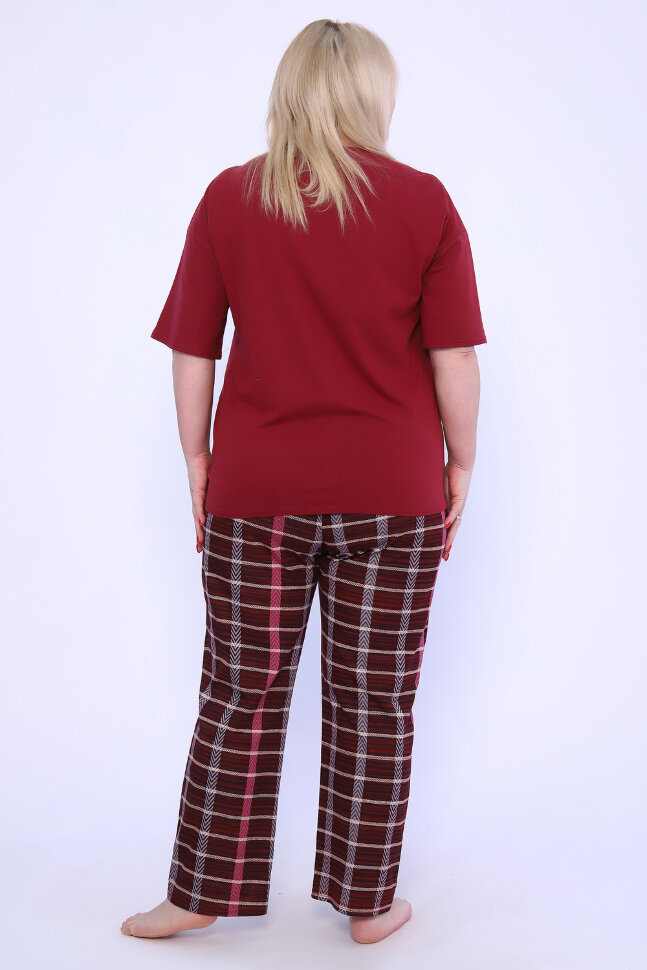 Женский костюм с брюками 001 бордо