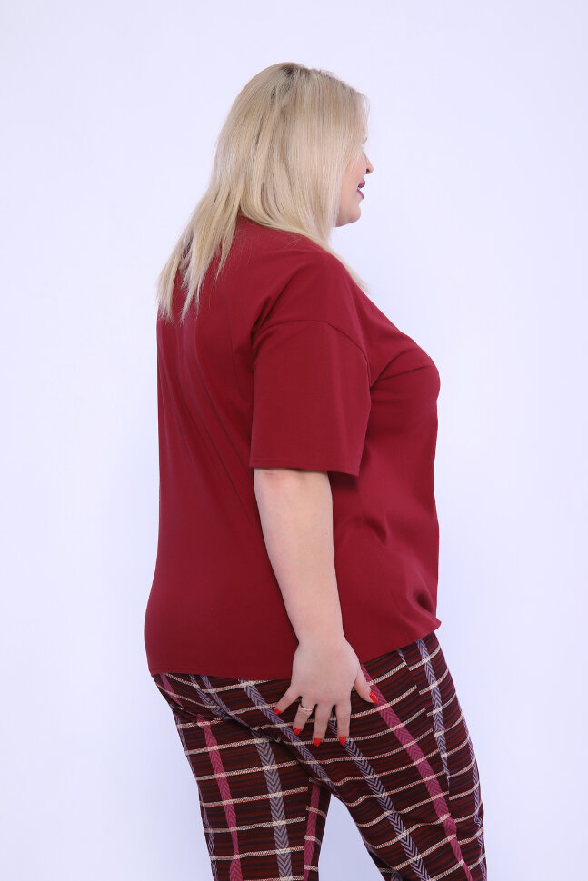 Женский костюм с брюками 001 бордо