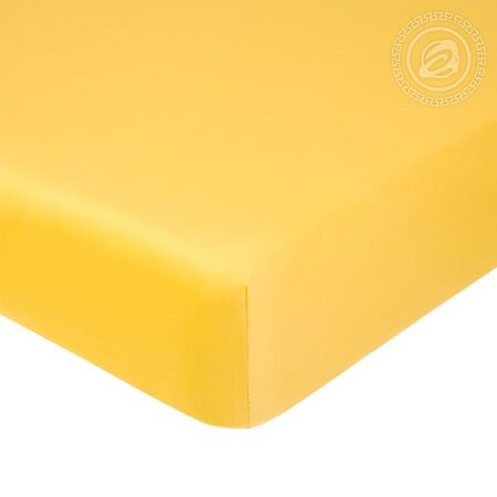 Простыня на резинке Желтая, сатин