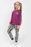 Детская пижама с брюками 91239 детская (джемпер, брюки) пурпурный/черная клетка