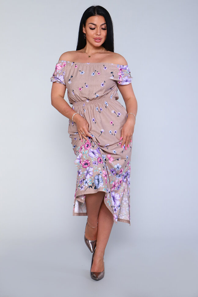 Платье женское 71067 бежевый