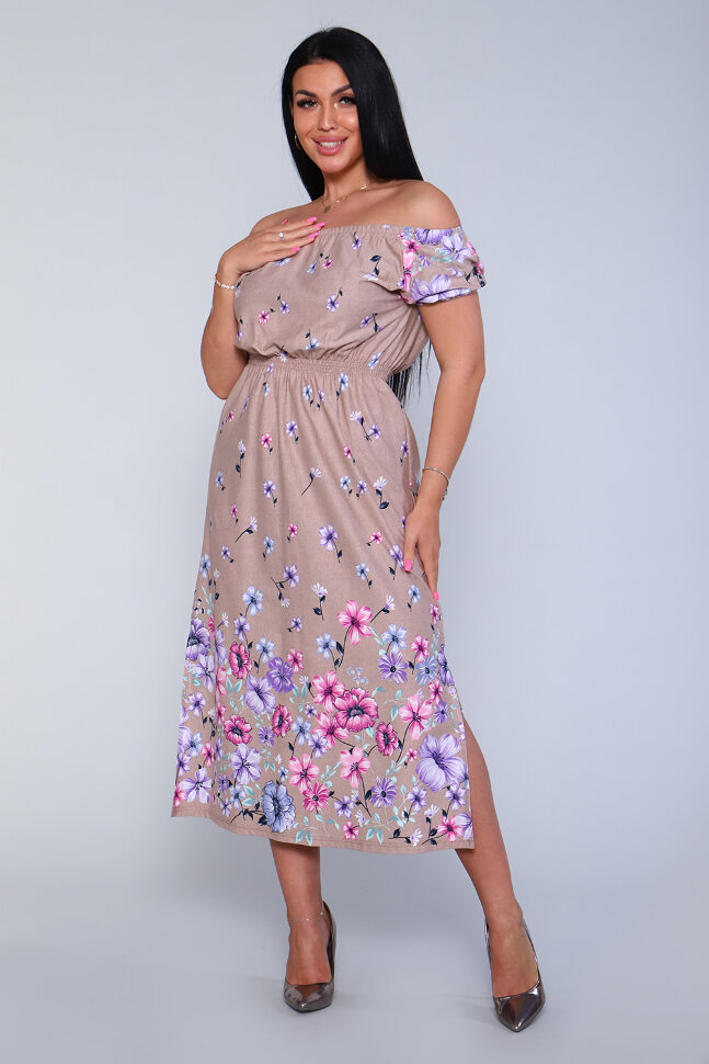 Платье женское 71067 бежевый