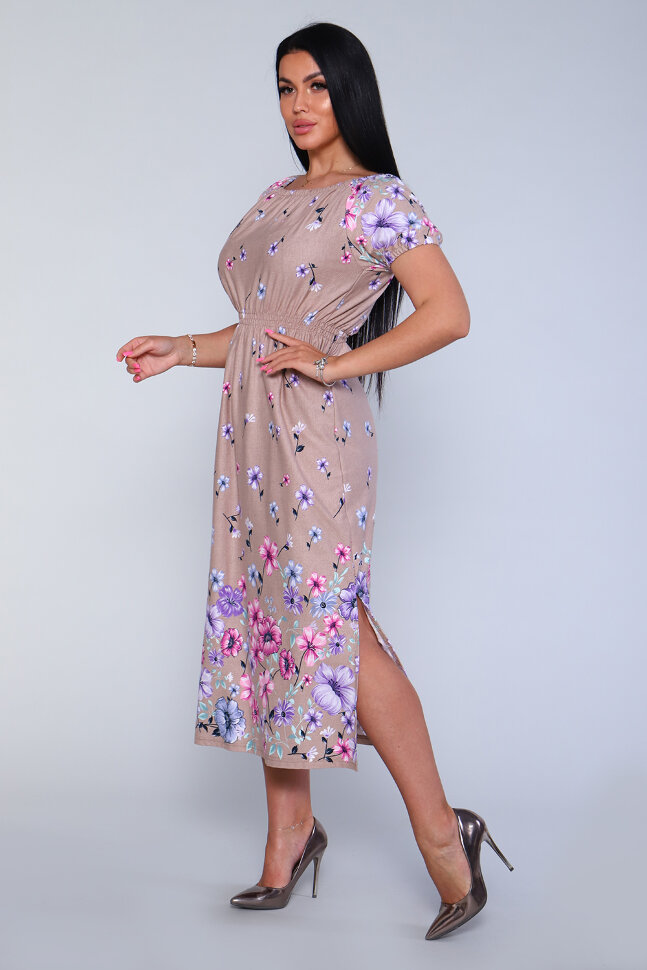 Платье женское 71067 бежевый