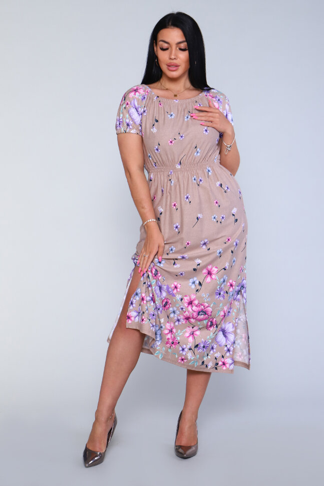 Платье женское 71067 бежевый