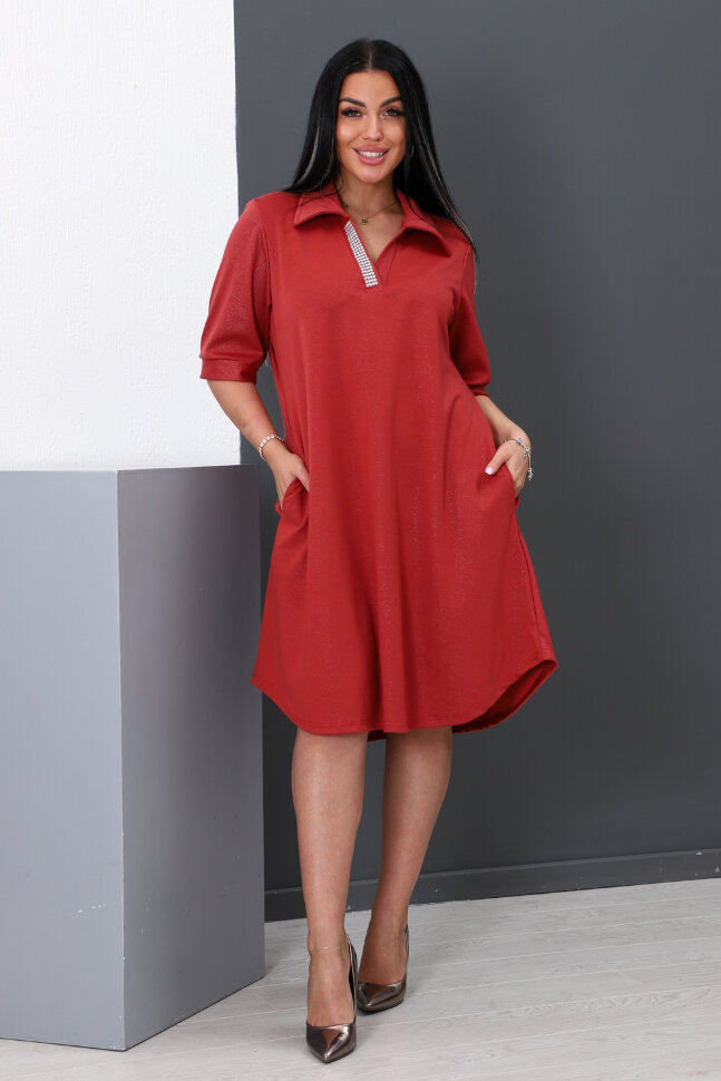 Платье женское 52247 кирпичный