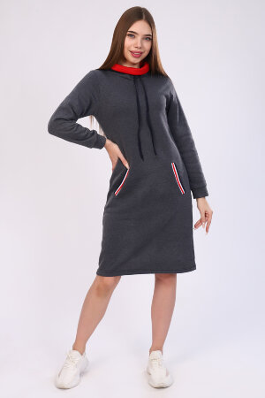 Женская толстовка-платье 52231 графит
