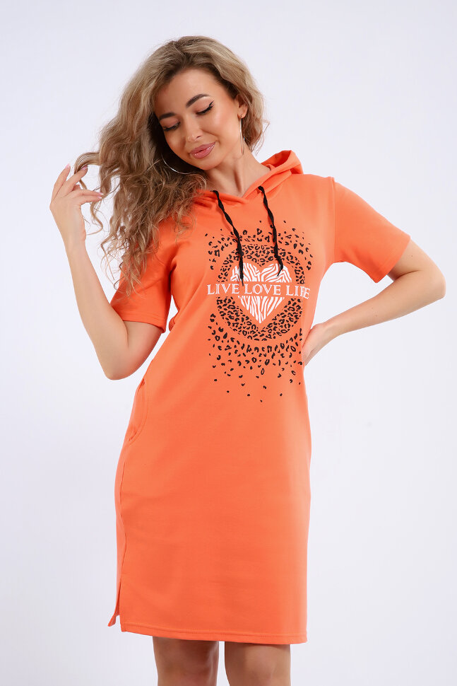 Платье женское ЕПЛ-1067 оранжевый