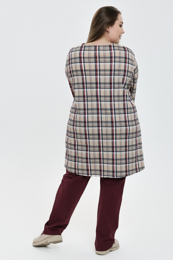 Рубашка Виктория коричневый клетка РГ-168