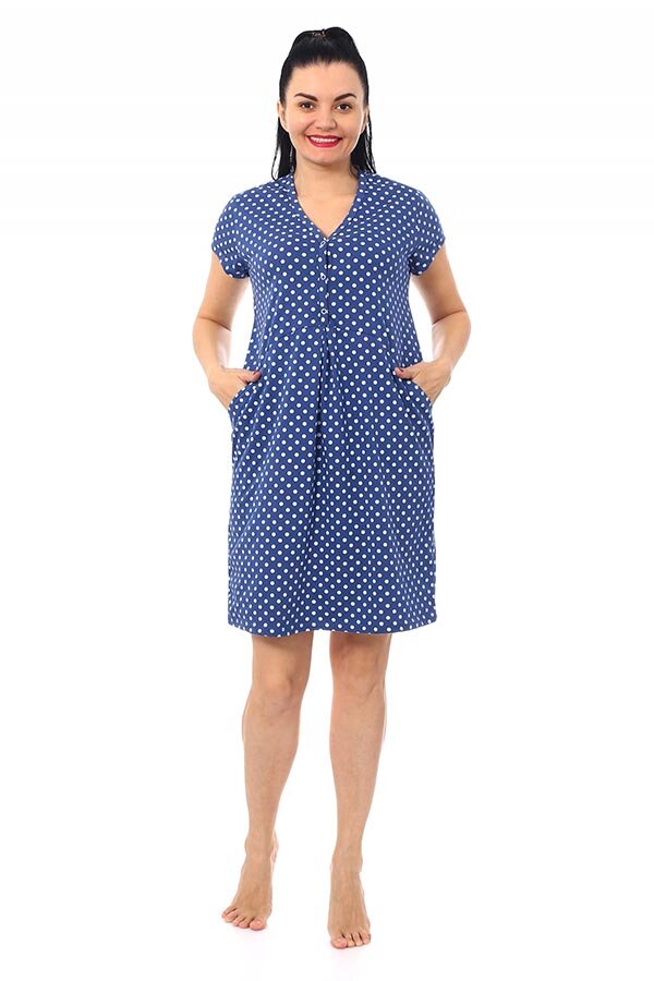 Туника Горошек индиго К-41