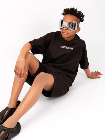 Костюм с шортами для мальчика трикотажный для мальчика SP1128 черный