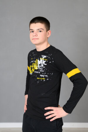Детский лонгслив для мальчика 83020 черный