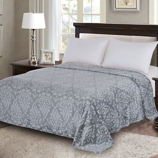 Плед Классика серая, велсофт