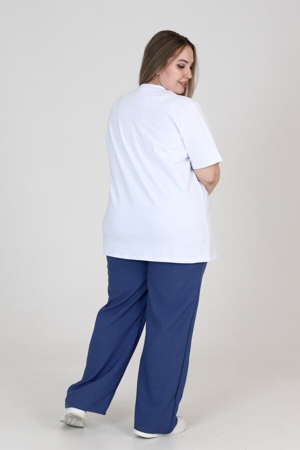 Брюки Ялта лен синий БГ-349-2