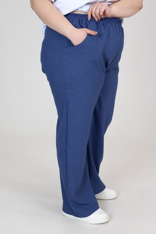 Брюки Ялта лен синий БГ-349-2