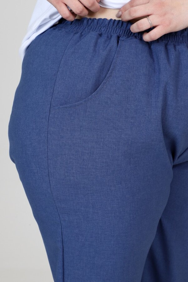 Брюки Ялта лен синий БГ-349-2
