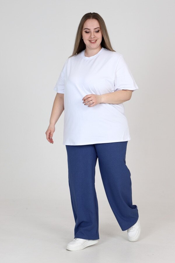 Брюки Ялта лен синий БГ-349-2