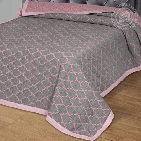 Покрывало Альмира серо-розовая, жаккард