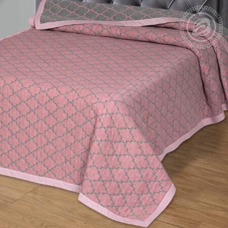 Покрывало Альмира серо-розовая, жаккард
