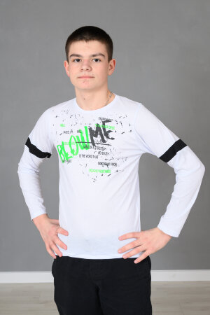 Детский лонгслив для мальчика 83020 белый