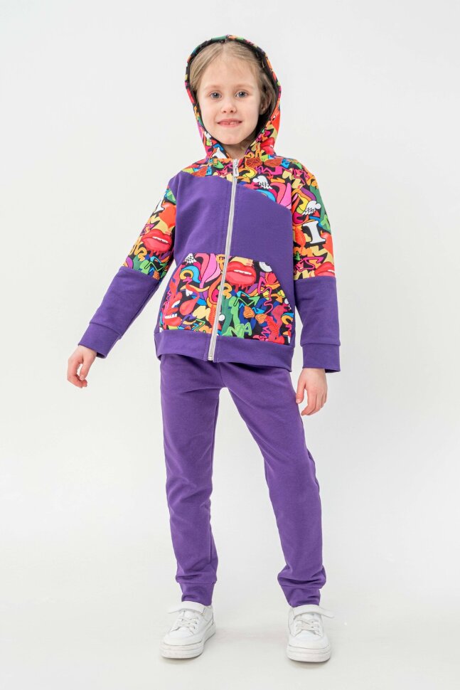Детский костюм с брюками спортивный Фиджи фиолетовый