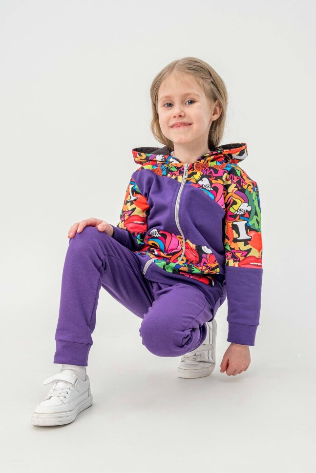 Детский костюм с брюками спортивный Фиджи фиолетовый