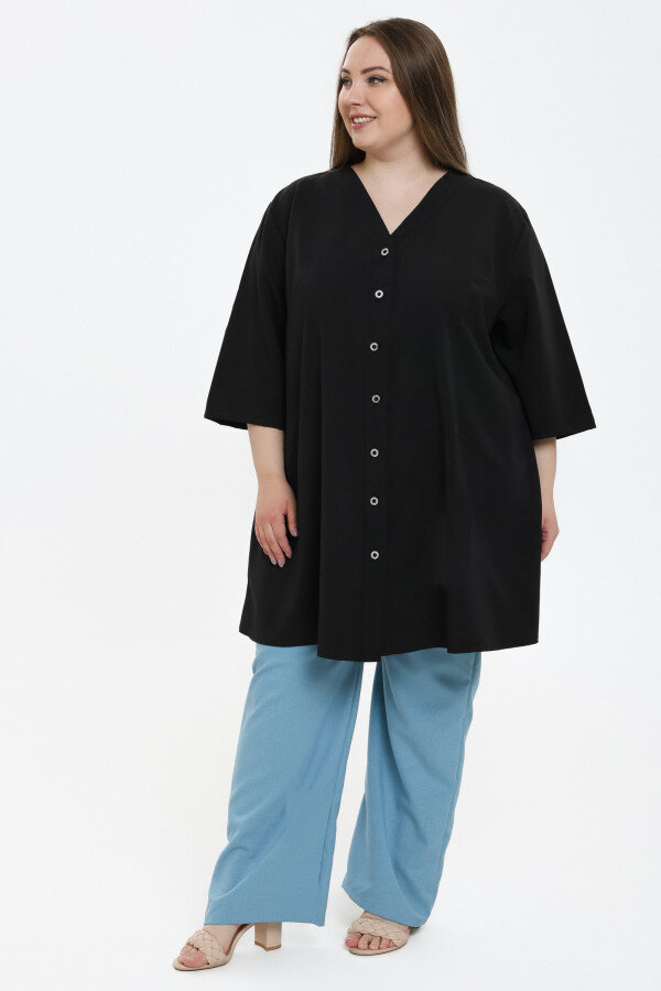Туника Пуговка 2 черная ТГ-33-9