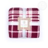 Плед Клетка белый-красный, флис