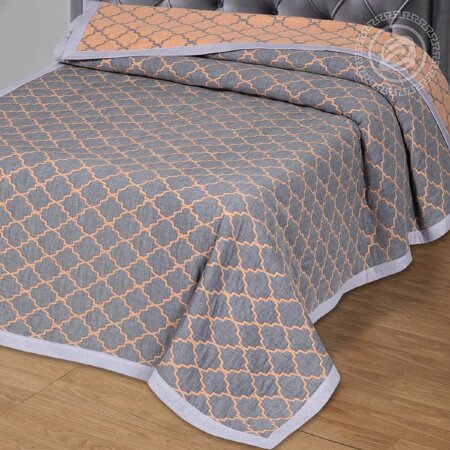 Покрывало Альмира сине-коричневая, жаккард