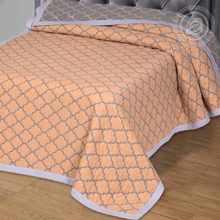 Покрывало Альмира сине-коричневая, жаккард