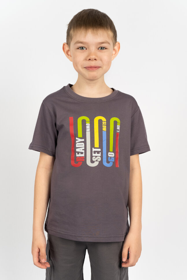 Футболка для мальчика 52292 темно-серый