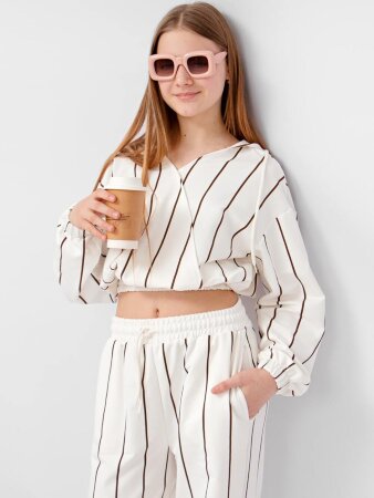 Костюм с брюками для девочки SP377 белый