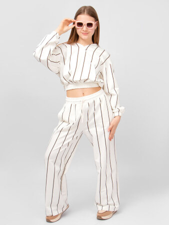 Костюм с брюками для девочки SP377 белый
