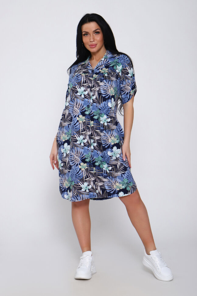 Халат Женский 71101 темно-синий