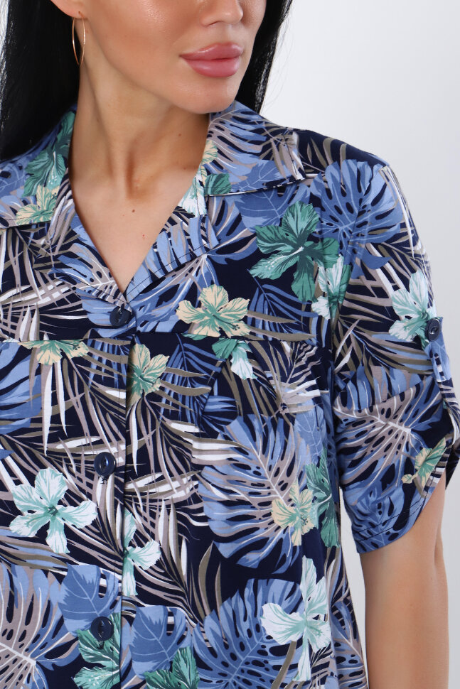 Халат Женский 71101 темно-синий