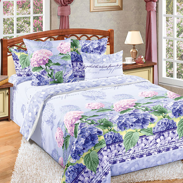 КПБ Гортензия  перкаль 2 сп. европр.