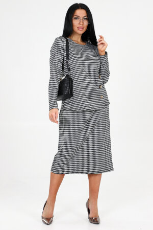 Женский костюм с юбкой 31788 белый