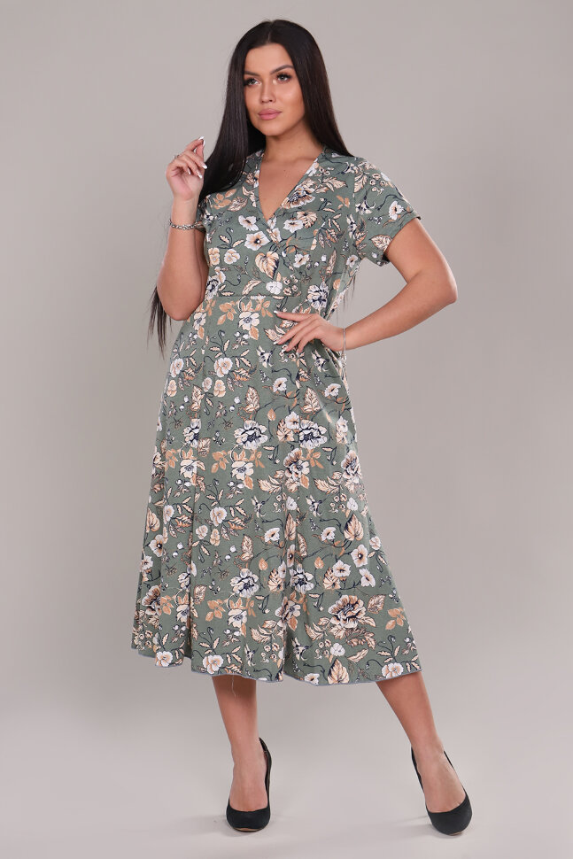 Платье женское 6738 зеленый