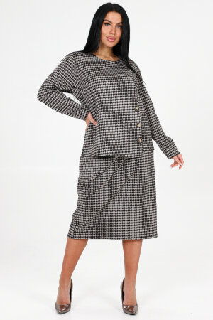 Женский костюм с юбкой 31788 бежевый