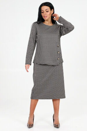 Женский костюм с юбкой 31788 бежевый