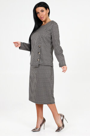 Женский костюм с юбкой 31788 бежевый